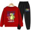 Autumn Children's Kpop Sweatshirts Sets Boys Girls Cartoon Print Pullover and Long Pants 2pcs Sets Kids Casual Tracksuit