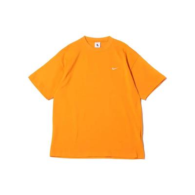 SS23 Solid Color Crew Neck Fitted Short Sleeve T-Shirt Men Tops Orange DA0321-886