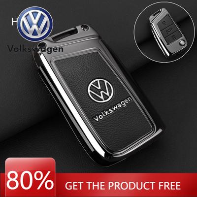 Pre VOLKSWAGEN zliatina zinku Kožené puzdro na kľúč od auta Ochranný kryt obal kľúčenka pre VW Volkswagen Golf 7 MK7 Tiguan MK2 T-roc T-cross