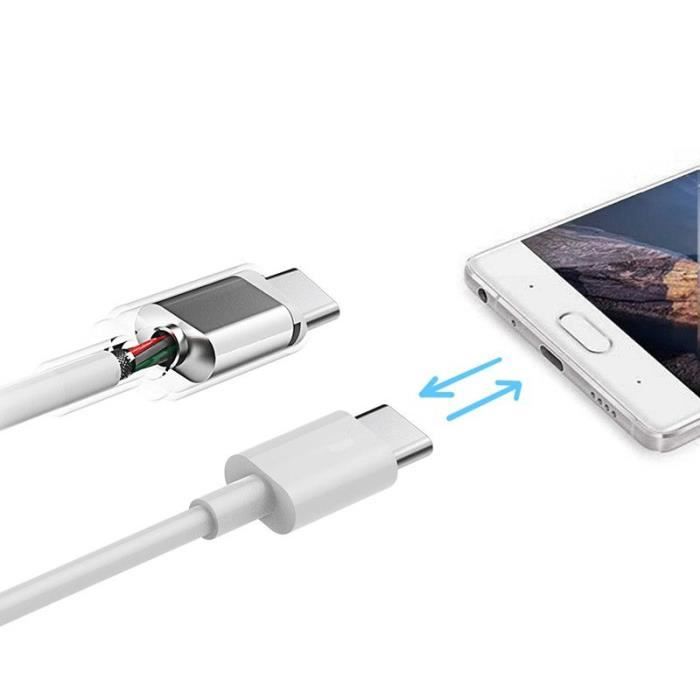 3 USB Type C Cable - White 1M