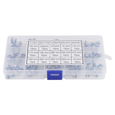 150 Peças Azul Branco 100ohm 1Mohm Vertical PCB Preset Resistor Variável Trimmer Potenciômetro