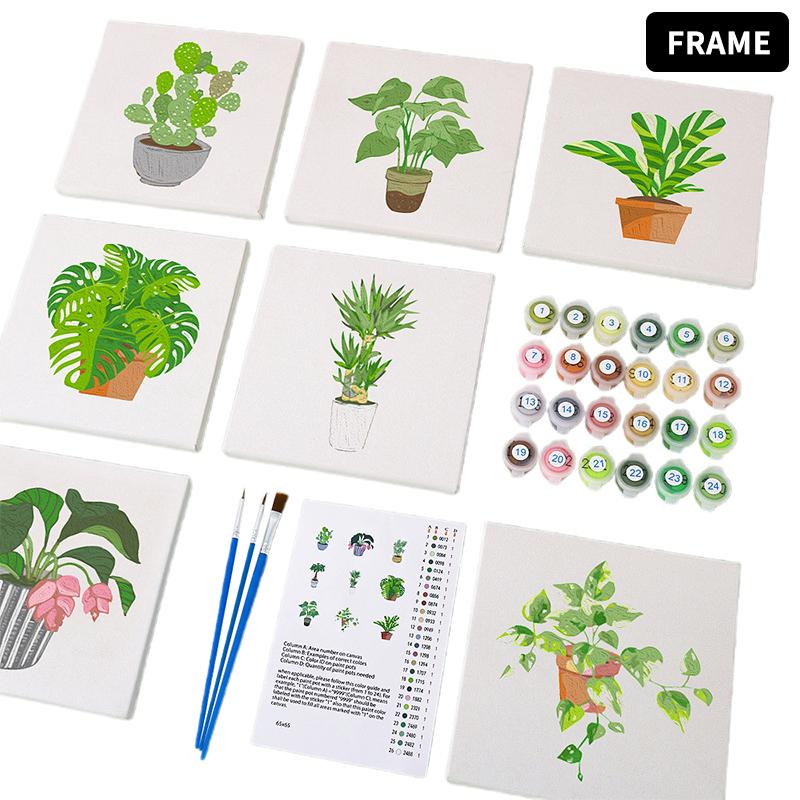 Innrammet Mal etter tall-sett for voksne 6-pakning 9-pakning Mal etter tall-sett for voksne nybegynnere