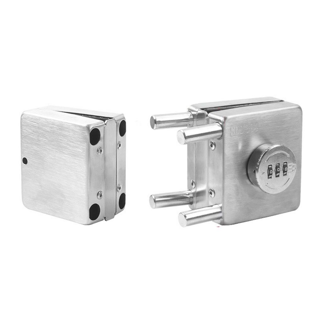 No Drill Glass Door Lock Stainless Steel Glass Cabinet Door Password Locks Keyless Glass Door Latch Easy to Install