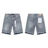 Purple Jeans Streetwear Loose Fit Denim Shorts Men Women Mid-Rise Straight Cut With Embroidery Stone Wash
