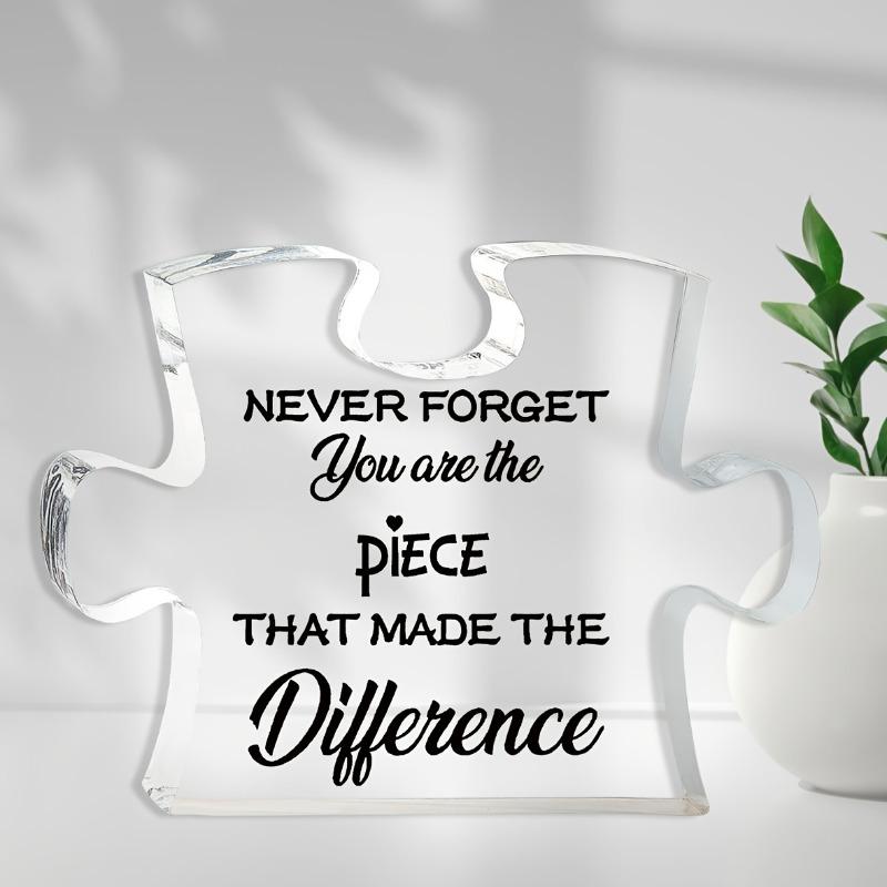 2D Flat Retro Puzzle Thank You Gift Acrylic Desktop Decoration, Suitable for Wall Decoration, Porch, Room, Villa, Accents Home, Hallway, or Workplace