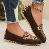 Women's Leopard Print Slip-On Flats - Lightweight Fabric Upper Durable PU Sole Round Toe Comfort for All-Season Casual Wear Animal Print Fashion Shoes