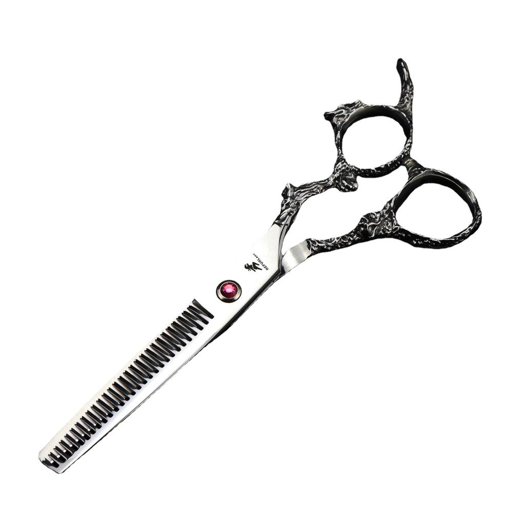 6.0 Inch Silver Monster Dragon Handle, Hair Scissors, Hair Scissors, Flat Scissors, Bangs Scissors, Tooth Scissors, Thin