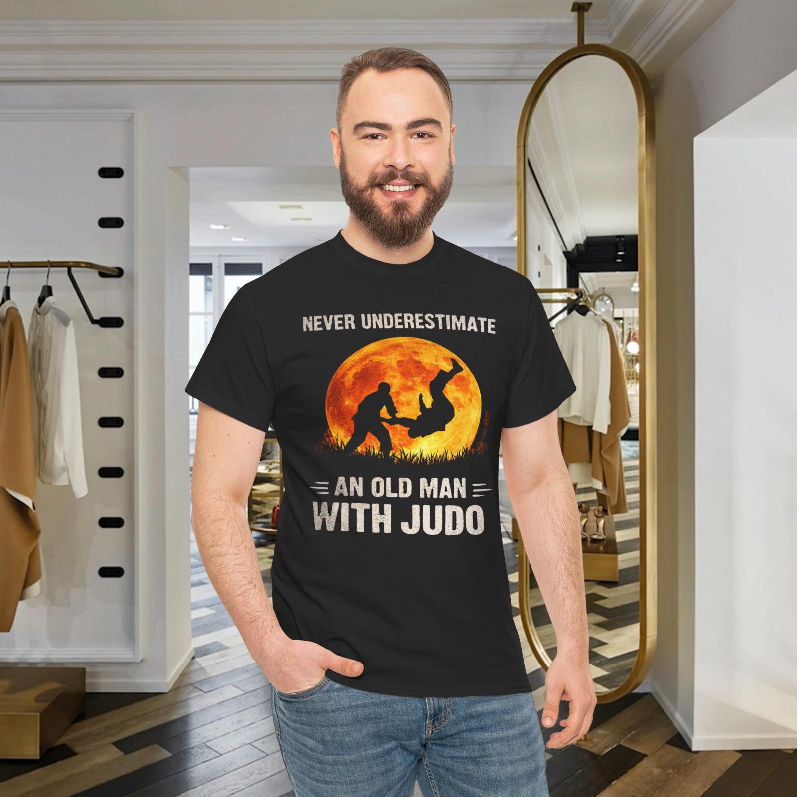Never Underestimate An Old Man With Judo Sunset Shirt XL
