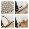 Pearl Clutch Purses for Women Evening Handbag Wedding Bridal Crossbody Bag for Women Prom Wedding Party Clutch