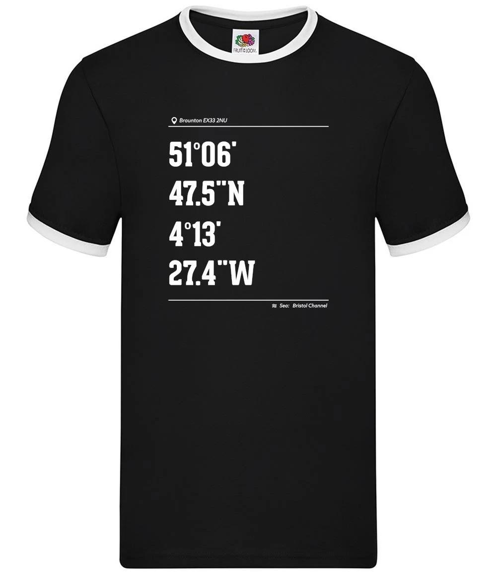 Surfing Coordinates Saunton Sands - Mens Ringer - Sands Surfer Surf Board XXXL