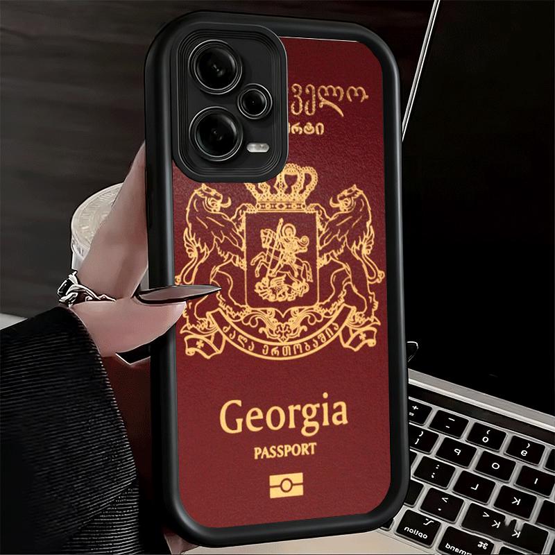 Phone Case for Xiaomi Redmi Note 15 14 13 Pro Plus Georgia Passport Flag Shell 12S 11 11S 11T 5G 14S Soft Silicone Funda