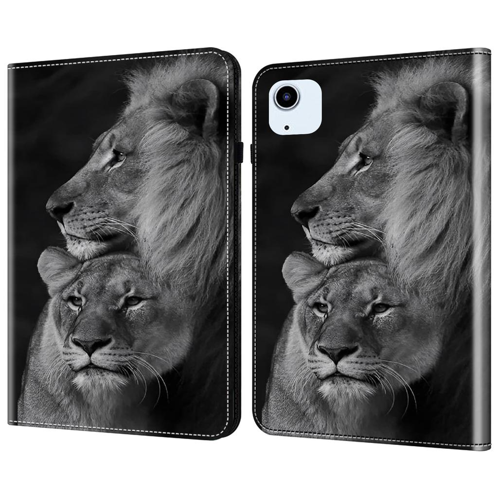 For iPad Air 11 (2025)/(2024)/Air (2020)/(2022) Leather Case Shockproof Tablet Cover with Stand,Pattern Print