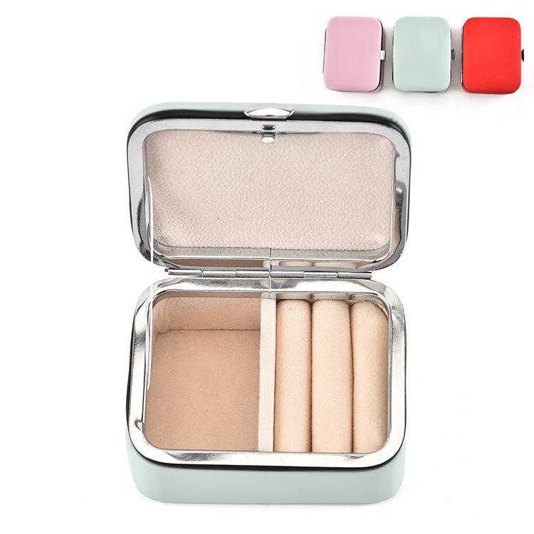 Compact PU Jewelry Organizer for Earrings and Ear Studs - Portable Storage Box