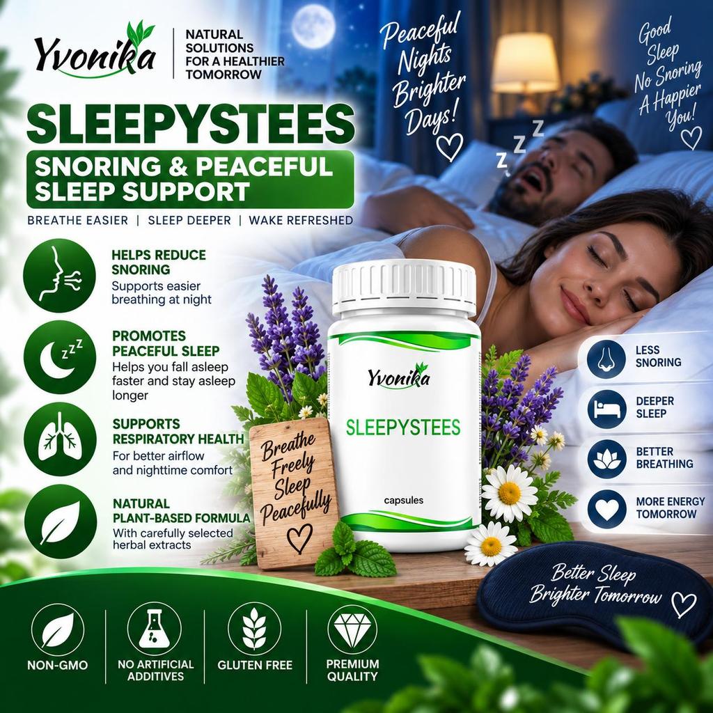 Yvonika SleepyStees – Snoring & Peaceful Sleep Support, 30 Capsules