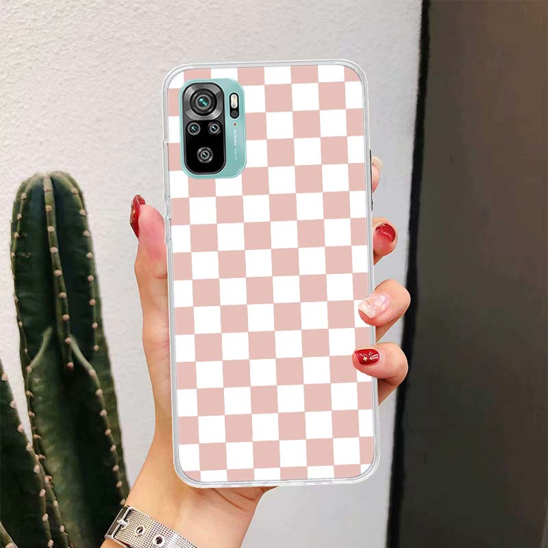 Retro Classic Chess Board Grid Phone Case For Xiaomi Redmi Note 13 14 15 Pro Plus 12S 12 14S 11S 11E 10 10S 11 11T 5G 4G Cover C