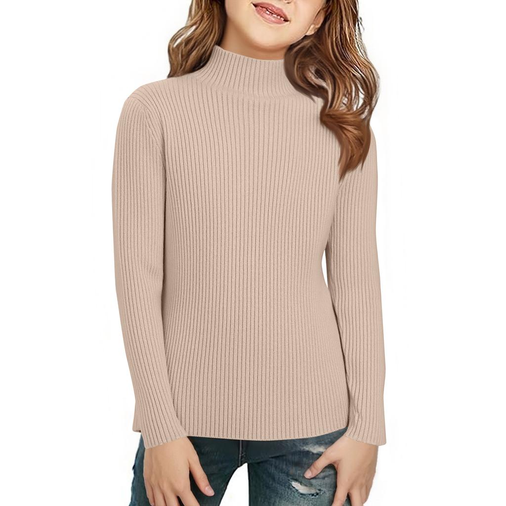 Children's Fashionable And Casual Half-high Collar Bottoming Knitted Long-sleeved Bottoming Shirt Top