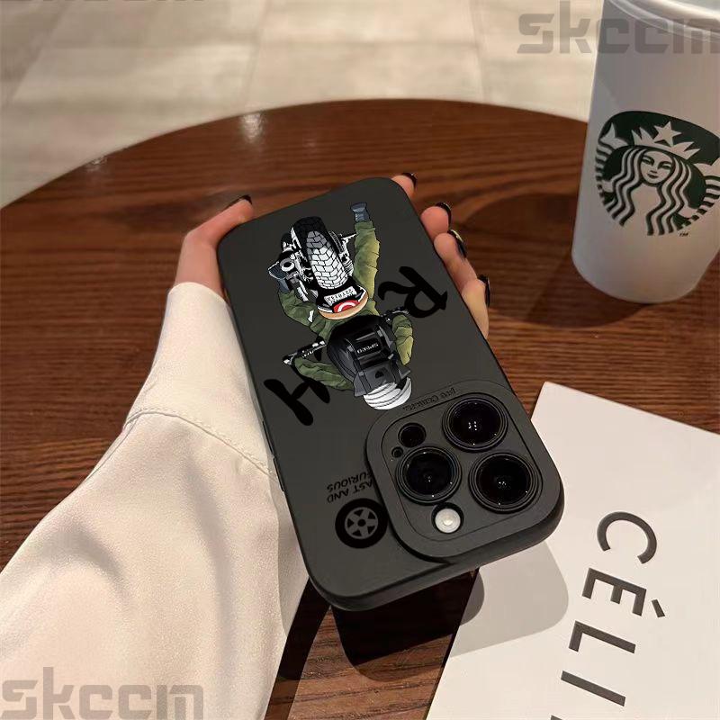 Stylish Men Biker Phone Case For iPhone 16 15 14 13 12 11 Pro Max Mini 7 8 15 16 PIus X XR XS Max Shockproof Soft Silicone Cover