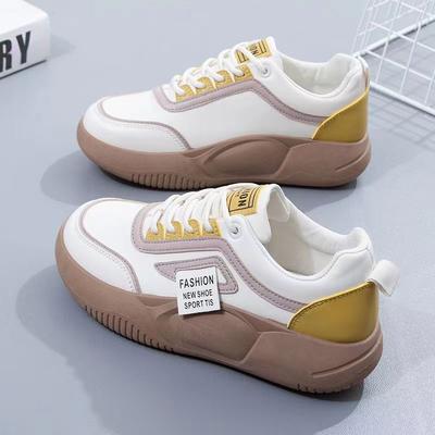 Ins Tide 22 Spring New Thick-soled Leather Dad Shoes Casual Board Shoes