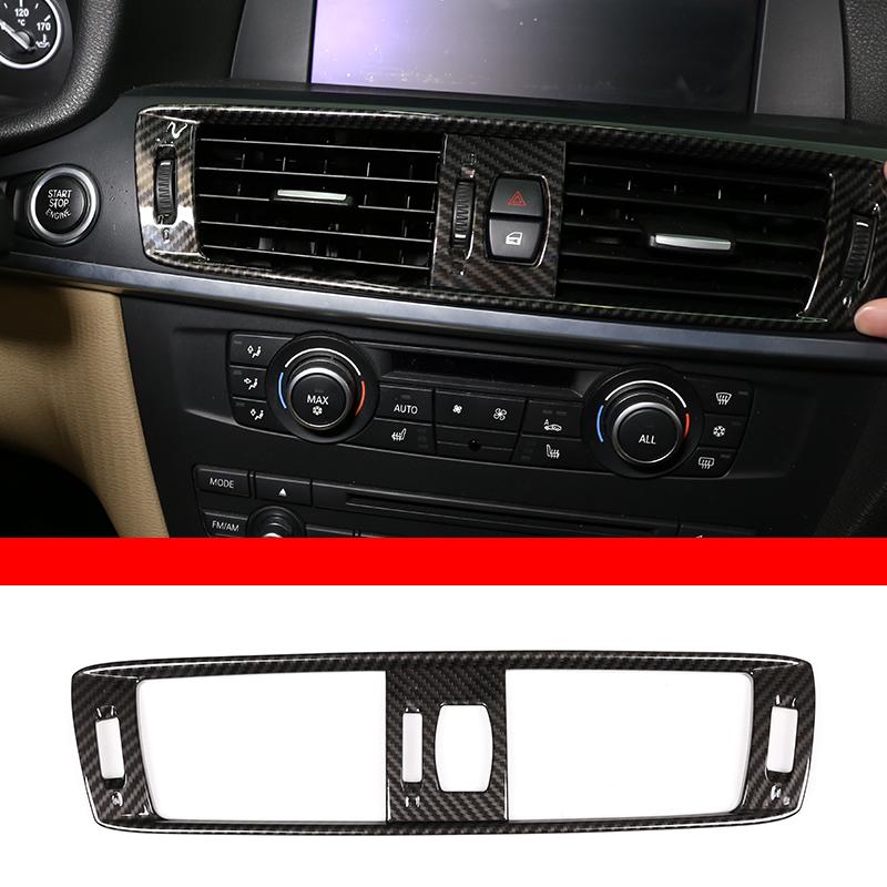 For BMW X3 X4 F25 F26 2011-17 ABS Carbon Fiber Interior Center Control Panel Air Conditioner Air Vent Frame Trim Car Accessories