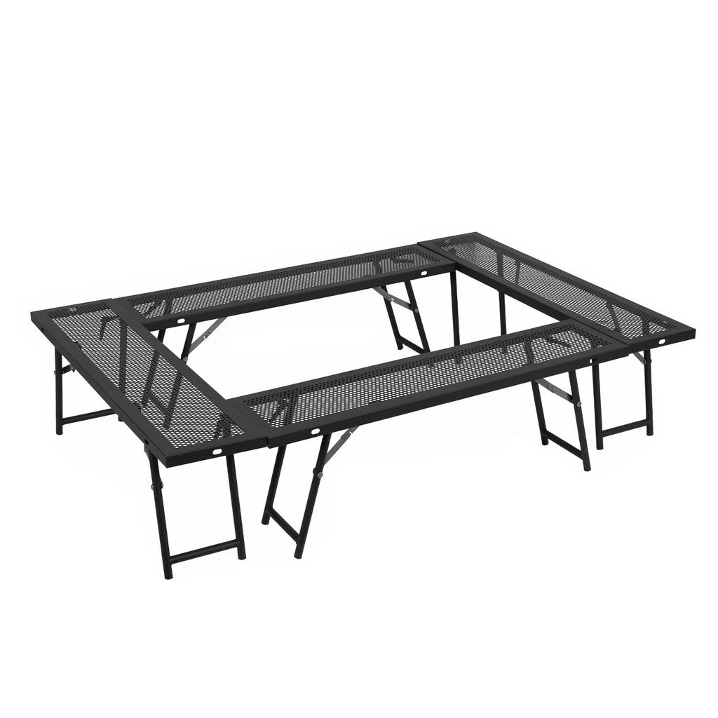 Bonfire Outdoor Shape that can be used in any Storage case Outdoor Iron Hearth Set of Thick legs for increased perfect for BBQs with multiple people