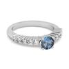 London Blue Topaz Round Solitaire Ring - 925 Sterling Silver