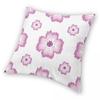 Pink Shamrock Floral Square Pillowcase Polyester Linen Velvet Printed Zip Throw Pillow Case Room Cushion Cover 45X45
