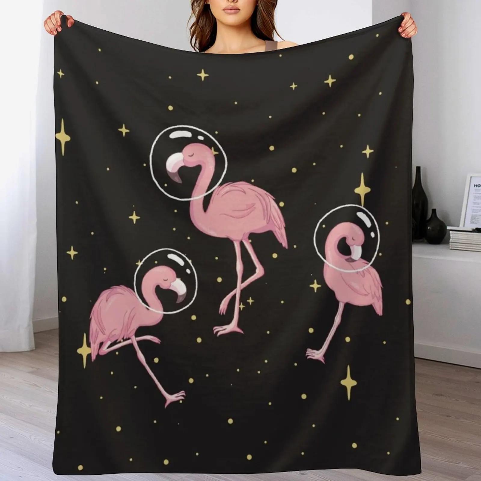 

Space Flamingo By graphicmeyou Throw Blanket Air Conditioner Soft Blanket for Office Home 102x76cm(40x30in)