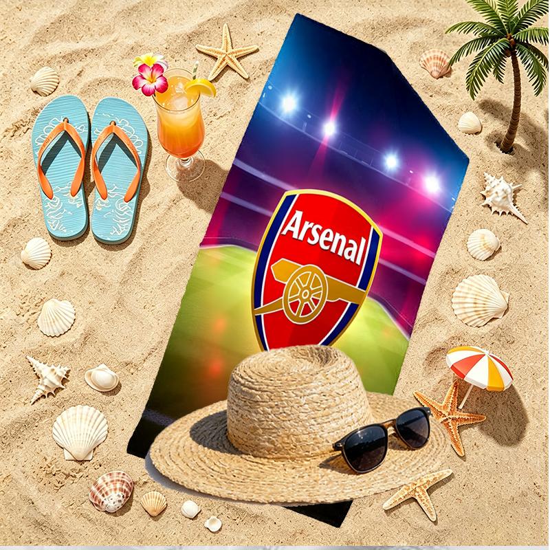 Football Team Print Beach Towel, Versatile Lightweight Absorbent Beach Towel for Pool Surf Yoga Bathroom, Perfect Birthday Holiday Gift