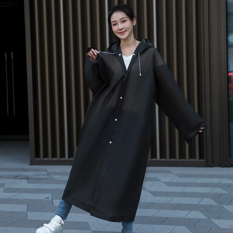 EVA matte adult non-disposable raincoat thickened long light portable unisex logo