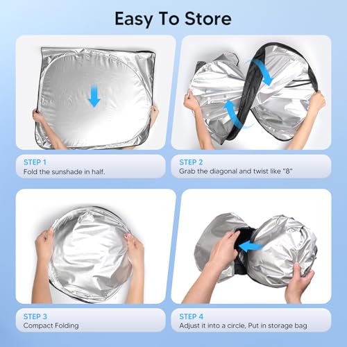KUST Windshield Sunshade for Volkswagen VW Beetle 2012-2019 Accessories, Custom Fit Sunshade Window Sun Visor Protector, Foldable Blocks UV Rays and K