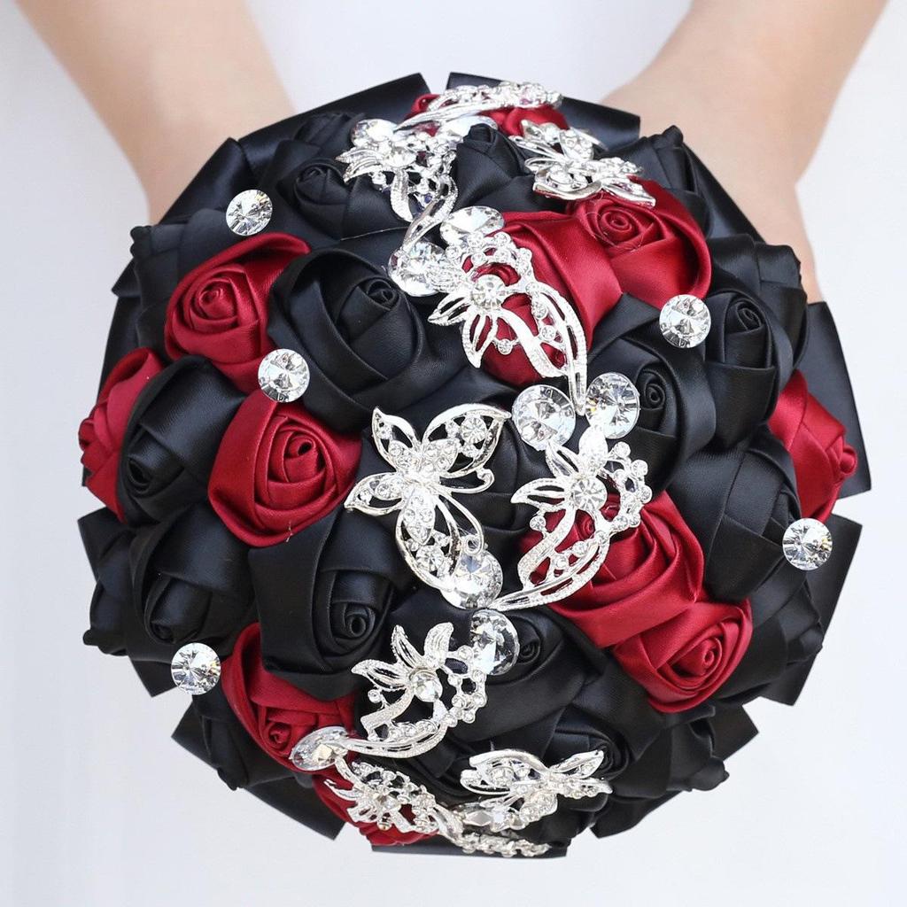 Wifelai Butterfly Drill Ribbon Bridal Bouquet W2216