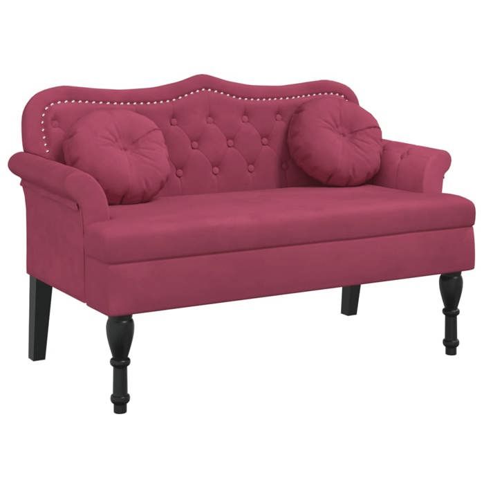 VidaXL Banc avec Coussins, Canapé avec Accoudoir et Dossier, Banquette avec Pieds en Bois, Siège de Salon Salle de Séjour, 372144