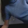 Niche Design Gold And Silver Contrasting Color Small Beads Necklace Women'S Copper Plated 18K Gold Cold Wind Simple Casual Sweater Chain