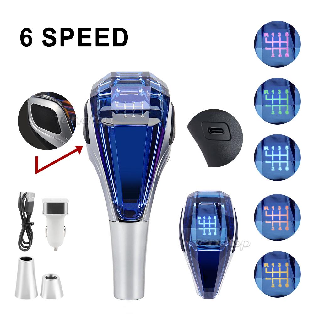Car Universal Crystal Handle LED Gear