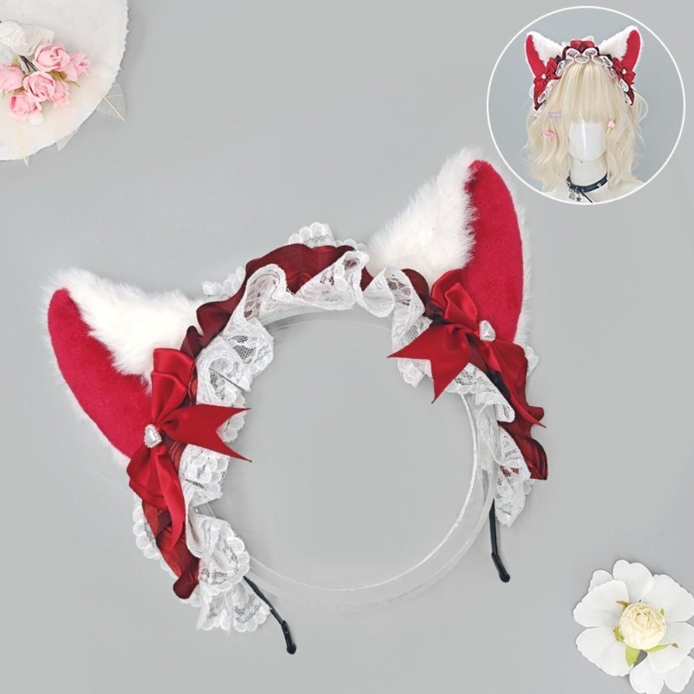 Handmade Cat Ear Headband Lolita Simulation Animal Ears Hairband New Furry Hair Band Cosplay