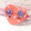 Heart Rhinestone Kids Girls Fashion Ear Clips Jewelry No Pierced Earrings Gift