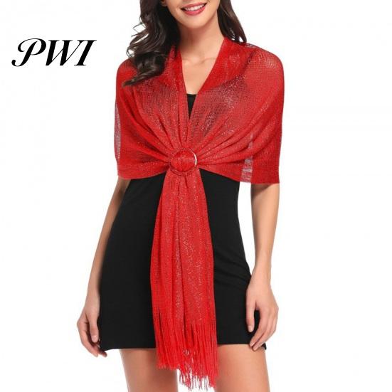 Metallic Wire Shawl Women Sparkling Bridesmaid Scarves 1920s Style Wraps with Scarf Button Wedding Party Accessories Outdoor Homecoming Dance