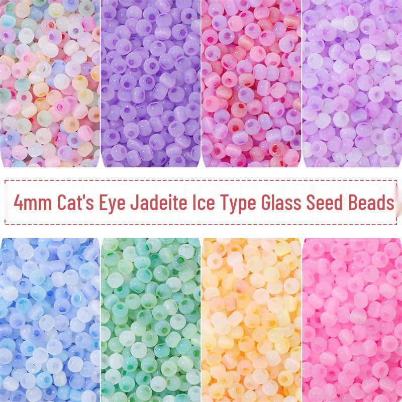 4mm Cat's Eye Jade Rice Beads for DIY Jewelry - Bracelet & Necklace Accessories