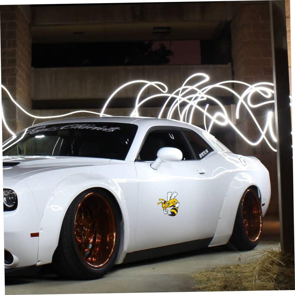 MOLUCKFU 5pcs Strong Bee Car Decoration Bee Sticker Car Clear Earphone Hook Car Sticker