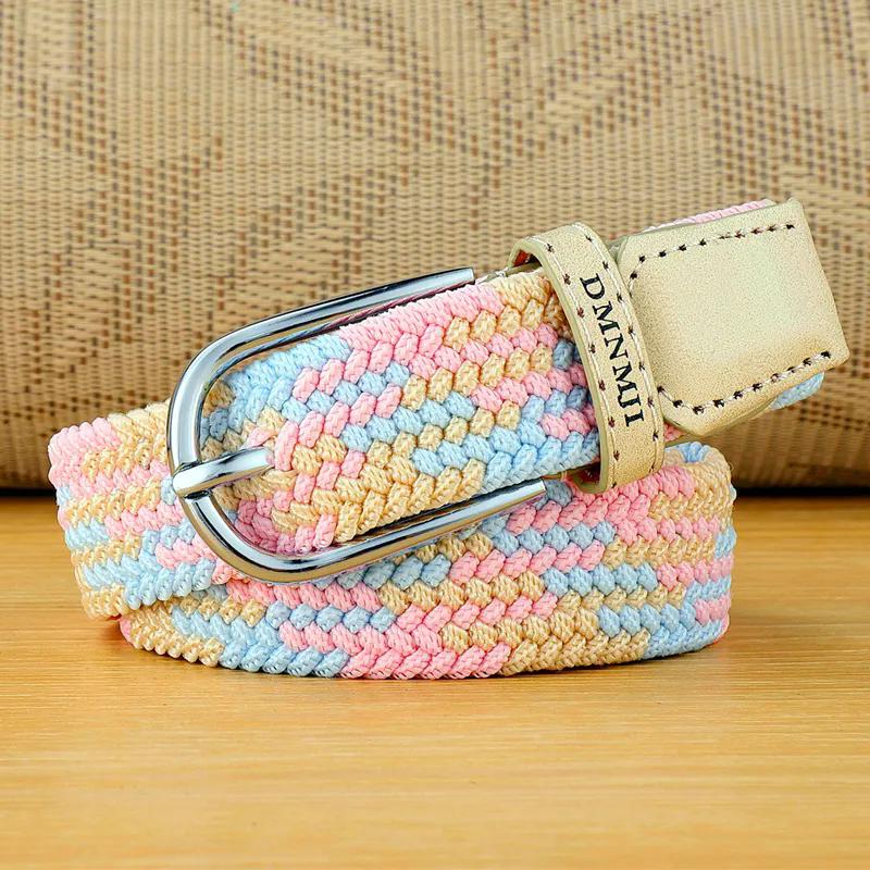 WTEMPO 1PC Bohemian Style Elegant Retro Casual Belts Color Matching Woven Belts Suitable for Summer Beach Ideal for Matching with Dresses and Skirts