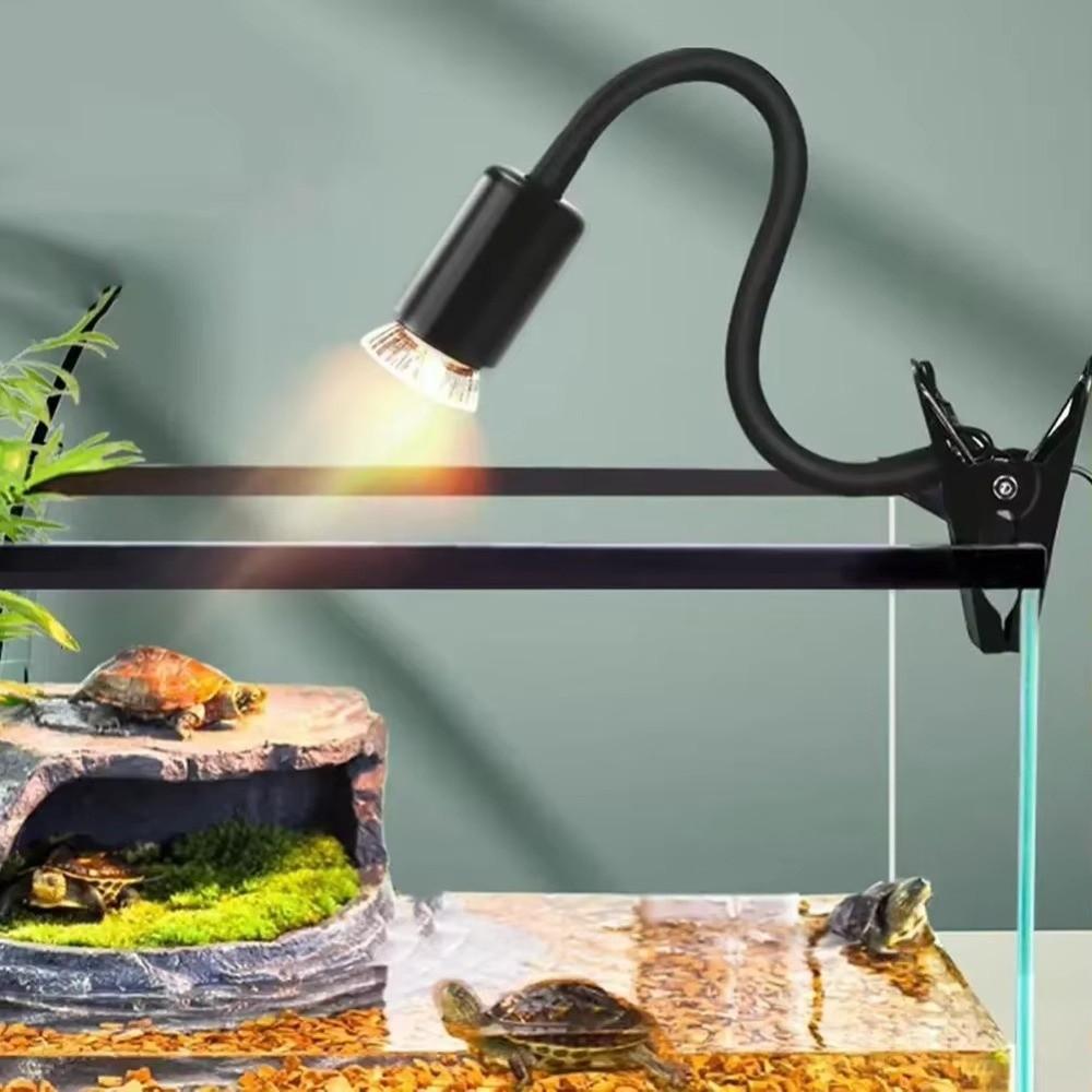 Curved Long Holder Turtle Basking Lamp Clip-on Lamp Holder Pet Heat Bulb  Pet Box Lighting