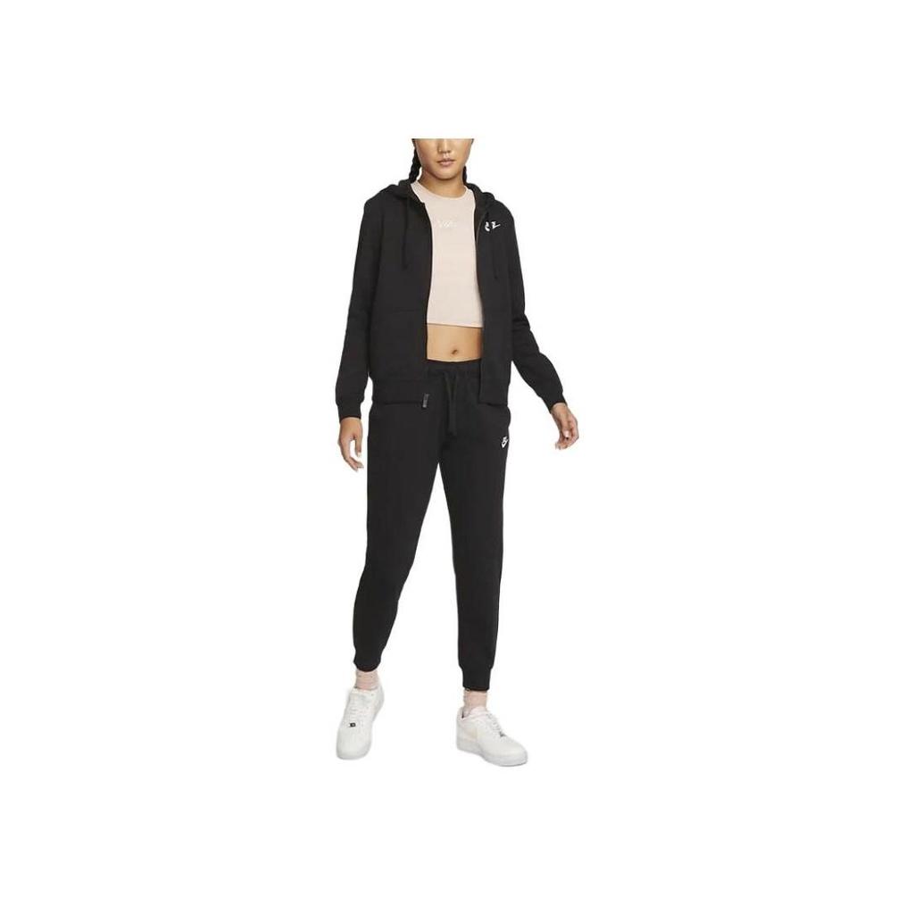 Nike Damen Sportbekleidung Club Fleece Jogginghose mit mittlerer Taille Schwarz DQ5192-010