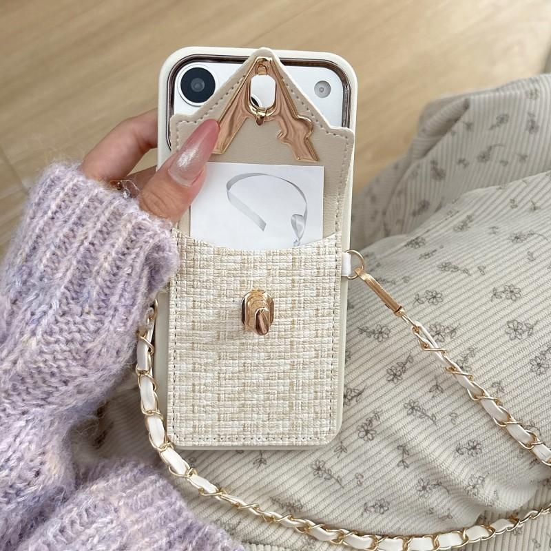 Wallet Lanyard Case for iPhone 17 Pro Max Air 11 12 13 15 16 14 Plus 16E Card Slots Crossbody Strap Leather V Fashion Bag Cover