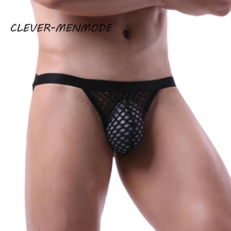 BDSM G-String T-Back Jockstrap Men Fashion Transparent Panties Sexy Fishnet Hip-Baring Thong Low Rise Mesh See-Through LingerieGood product