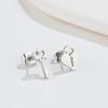 2024 Fashion Stainless Steel Geometric Heart Key Lock Earrings for Couples