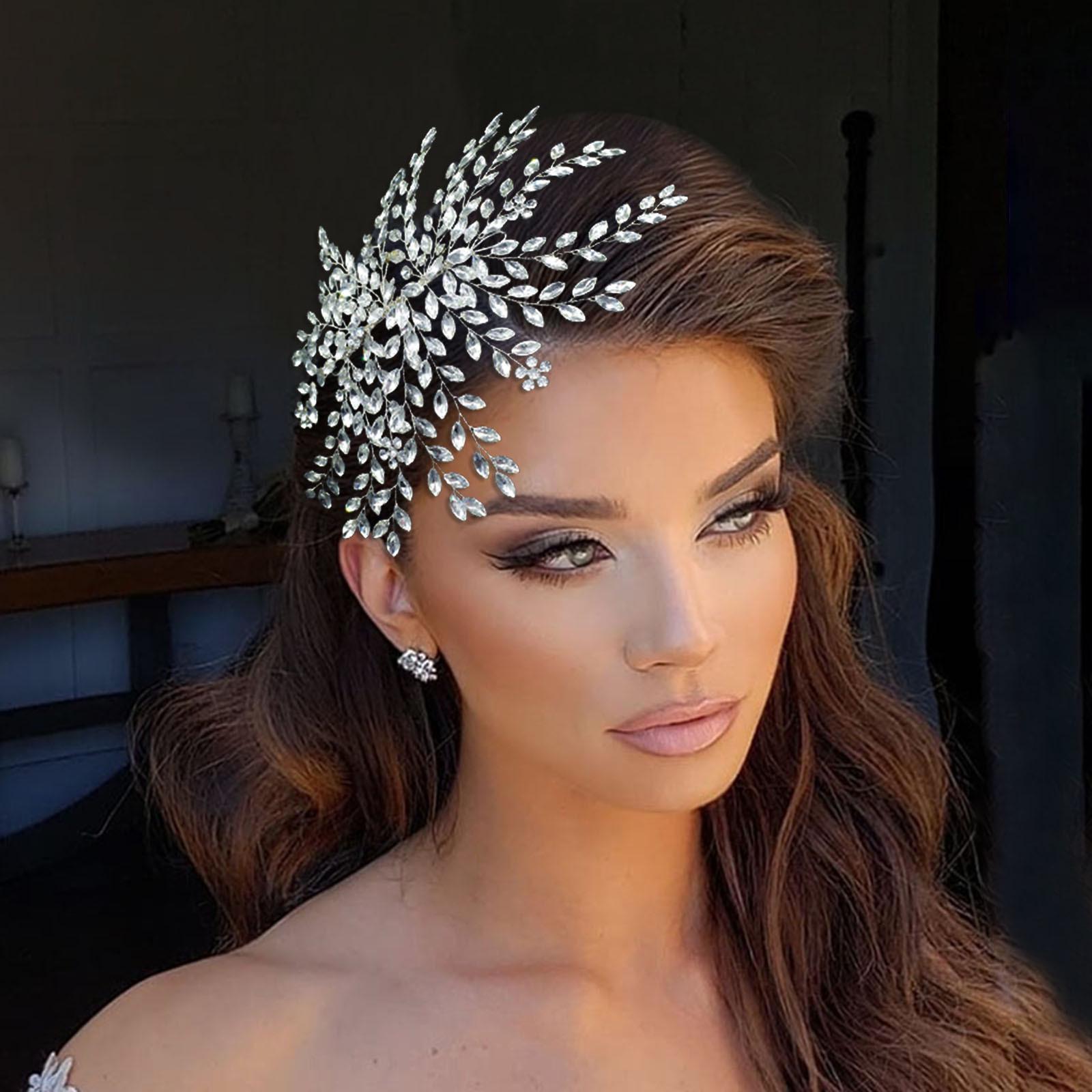 

European and American Rhinestone Bridal Hair Accessory A422 серебряный