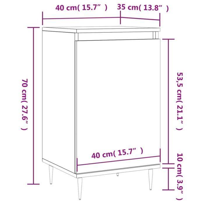 VidaXL Buffet gris béton 40x35x70 cm bois d'ingénierie 831044