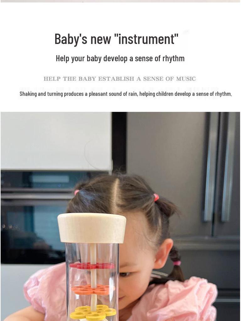 Rainstick Orff Percussion Instrument: Rainbow Hourglass Sound Simulator, Guiro Maraca for Early Education Music Classes