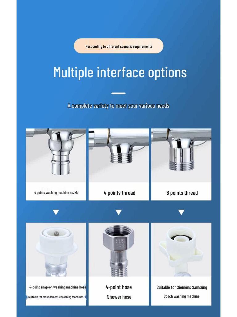 Dual Outlet Faucet Splitter - Two-Way Connector for Washing Machine Inlet Hose