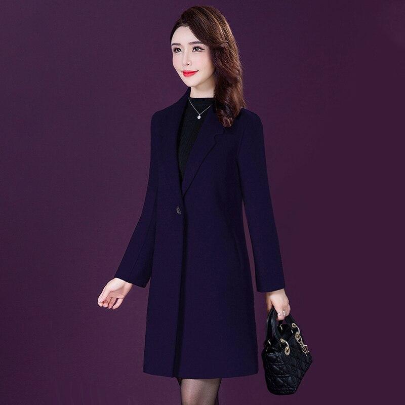 Autumn Winter Korean Woolen Coats Office Lady Overcoat Cashmere Woman Clothes